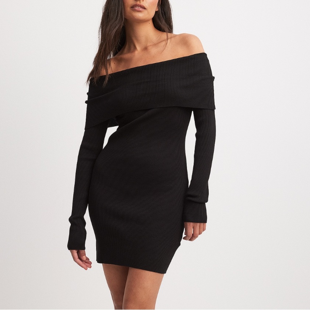 Na-Kd Knitted Fold Over Bell-Sleeve Mini Dress Size XXS - Picture 11 of 11